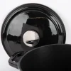 Gusseisen Topf emailliert mit Deckel schwarz 29x21x15,5cm 3,5 Liter