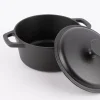 Gusseisen Topf mit Deckel schwarz Durchmesser 20cm