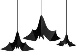 Halloween Fledermaus Hänger aus Papier im 3er Set schwarz