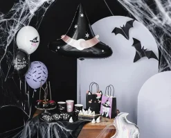 Halloween Fledermaus Hänger aus Papier im 3er Set schwarz