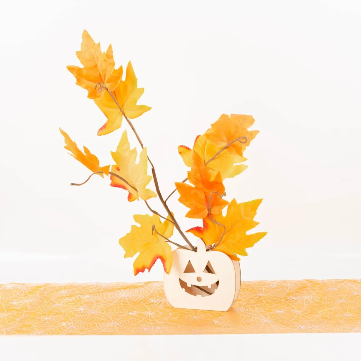 Halloween Kürbiskopf Holz 13x13x13,5cm