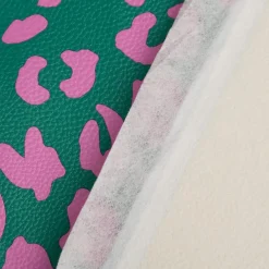 Happy Leo Kunstleder Leo Grün Pink von Cherry Picking by Swafing
