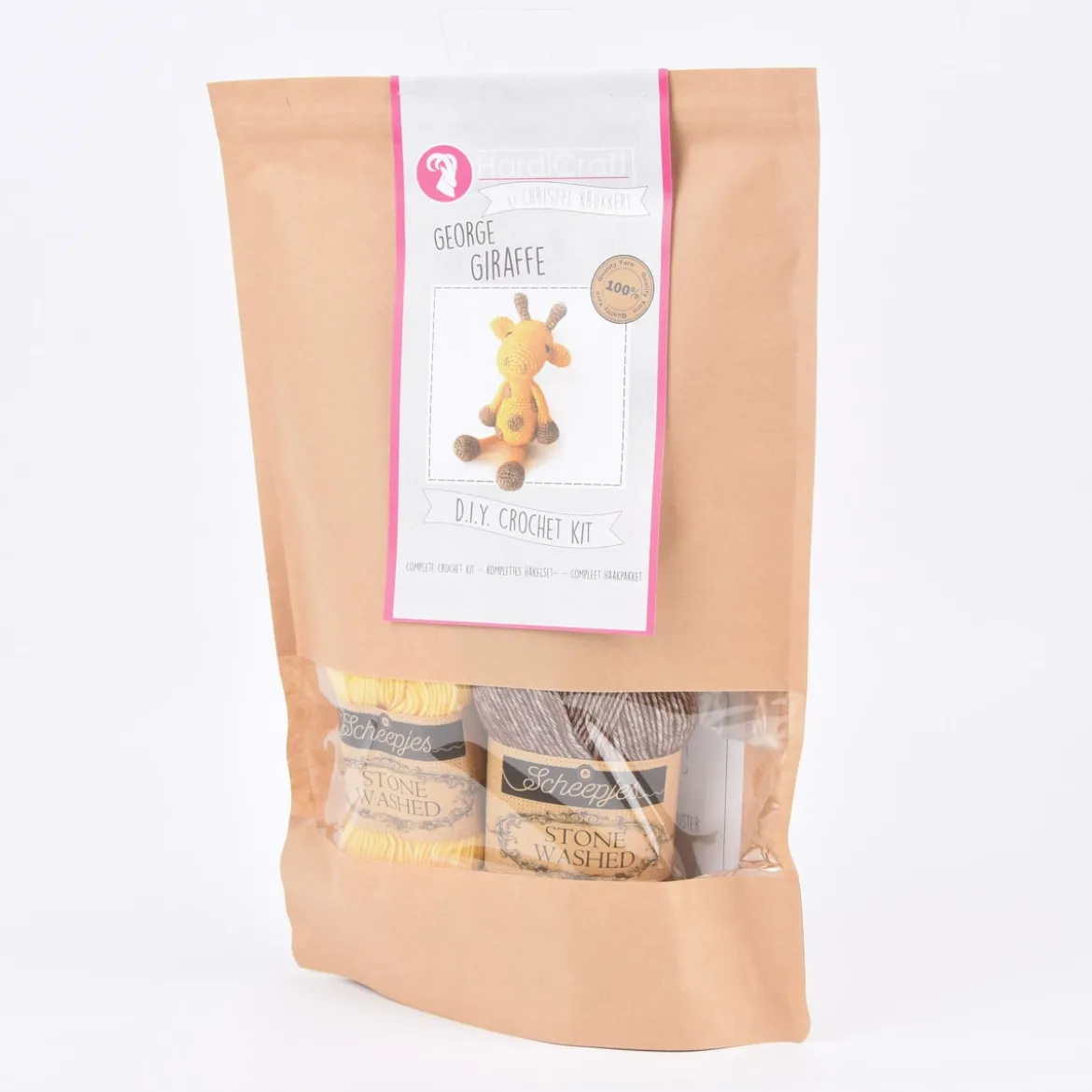 HardiCraft Häkelset für Kuscheltier Giraffe George gelb braun mehrteilig