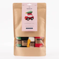 HardiCraft Häkelset für Weihnachtsauto rot weiß grün mehrteilig