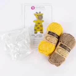 HardiCraft Strickset für Kuscheltier Giraffe Ziggy ocker gelb braun mehrteilig