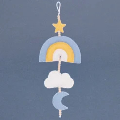 HardiCraft Wollfilzset Wandhänger Regenbogen blau gelb weiß mehrteilig