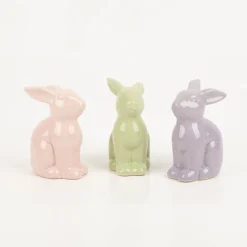 Hase Dekofigur aus Porzellan in rosa, lila oder grün 11cm von Boltze