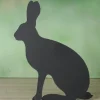 Hase Metall schwarz matt Dekoaufsteller 95cm hoch von Boltze