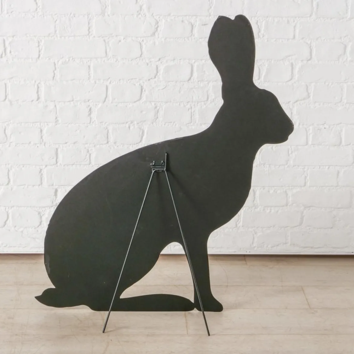 Hase Metall schwarz matt Dekoaufsteller 95cm hoch von Boltze