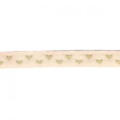 Herzchenborte Band mit Herzen Ripsband 9mm breit hellrosa goldfarbig 25m Rolle