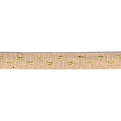 Herzchenborte Band mit Herzen Ripsband 9mm breit beige goldfarbig 25m Rolle