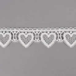 Herzchen-Borte Spitzenborte Häkelborte Herz sekt ca. 4,5cm breit