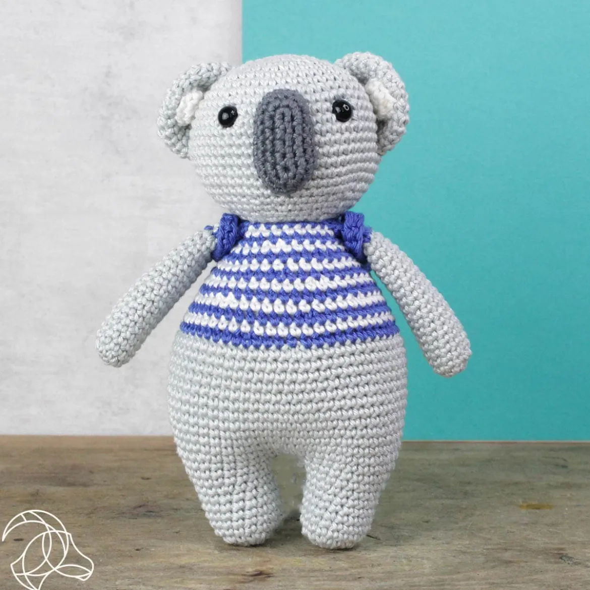 Häkelset für Kuscheltier Kurt Koala grau weiß blau mehrteilig von Hardicraft