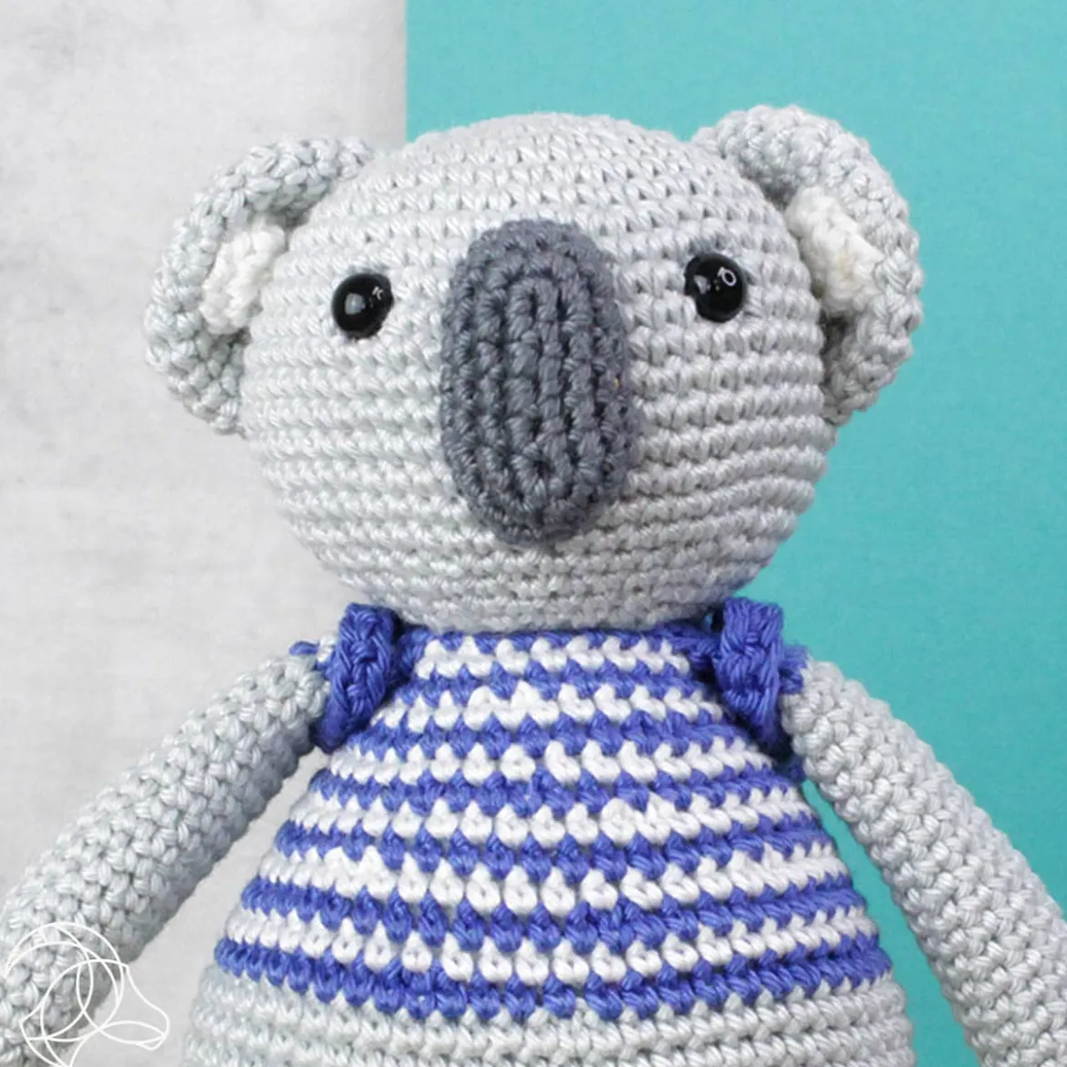 Häkelset für Kuscheltier Kurt Koala grau weiß blau mehrteilig von Hardicraft