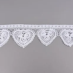 Häkelspitze Häkelborte Meterware Herz handgehäkelt 100% Baumwolle 11cm