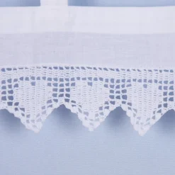 Häkelspitze Häkelgardine Panneaux Herzchen mit Schlaufen weiß 125x15cm