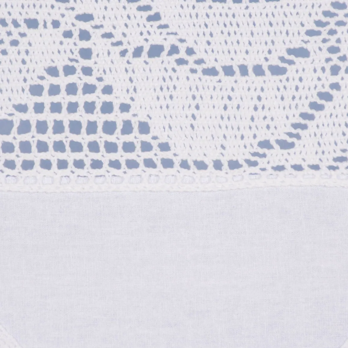 Häkelspitze Häkelgardine Panneaux Rose mit Dreiecksabschluss mit Tunneldurchzug weiß 40x125cm