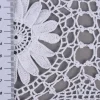 Häkelspitze Häkelgardine Panneaux Meterware Sonnenblume mit Durchzugslöchern weiß 25cm Höhe