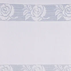 Häkelspitze Häkelgardine Seitenschal Rose mit Dreiecksabschluss mit Tunneldurchzug weiß 90x150cm