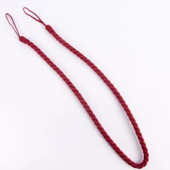 Hochwertige Vorhangkordel Raffhalter-Kordel 75cm in seidiger Optik mit Aufhängeschlaufen rot