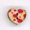 Holzknopf Herz 1,8x1,8cm große Erdbeeren pink