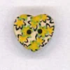 Holzknopf Maschinen waschbar Herz 1,5x1,5cm gelbe Blumen
