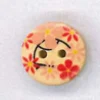 Holzknopf Maschinen waschbar rund 15mm Blumen rosa rot