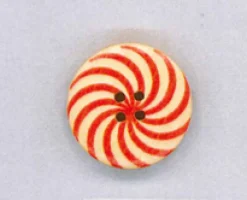 Holzknopf Maschinen waschbar rund 25mm Spirale rot