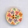 Holzknopf Maschinen waschbar rund 25mm Blumen lila grün pink orange