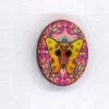 Holzknopf Maschinen waschbar 2,3x3cm Schmetterling orange pink
