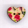 Holzknopf Maschinen waschbar Herz 2,5x2,5cm Ast Blume pink