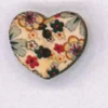 Holzknopf Maschinen waschbar Herz 1,8x1,8cm Blumen pastel Töne