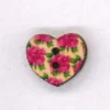 Holzknopf Maschinen waschbar Herz 1,8x1,8cm Rosen pink