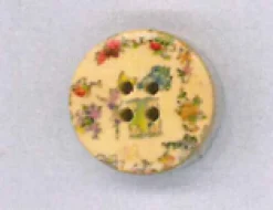 Holzknopf Maschinen waschbar rund 20mm Schmetterlinge Blumen