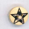 Holzknopf Maschinen waschbar rund 20mm Stern kariert dunkelblau