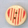 Holzknopf Maschinen waschbar rund 20mm Herz Streifen rot