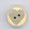 Holzknopf Maschinen waschbar rund 20mm Herz Punkte grau beige