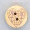 Holzknopf Maschinen waschbar rund 20mm Herz Ornament grau