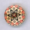 Holzknopf rund 25mm Mandala schwarz rot