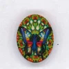 Holzknopf 2,3x3cm Schmetterling grün blau rot