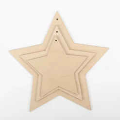 Holz-Sterne natur 3er Set 12+15+20cm ø – FSC Holz von Rayher