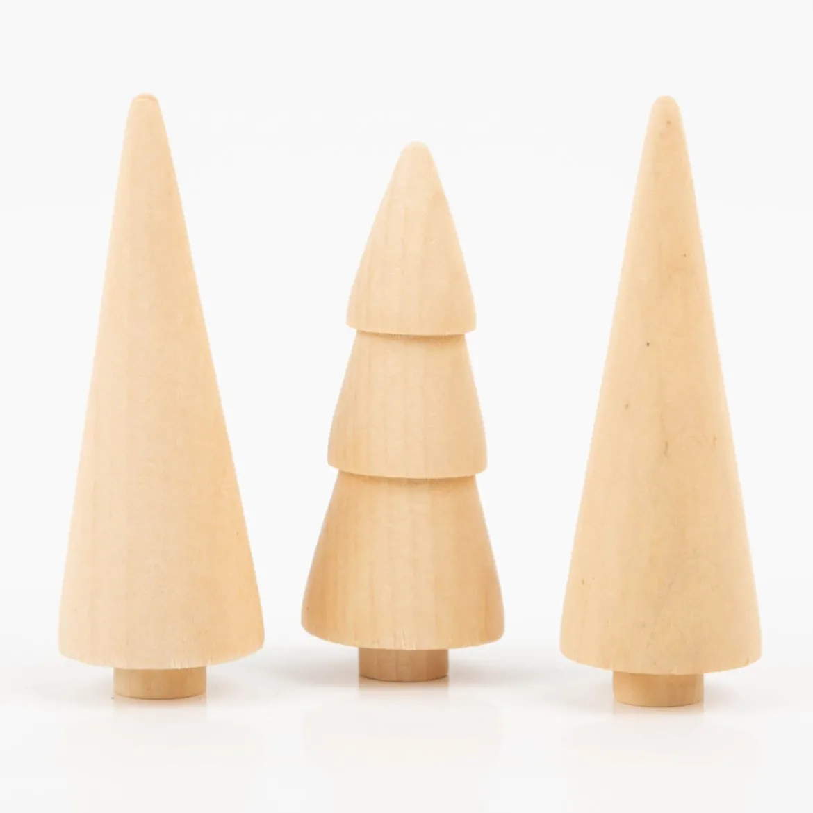 Holz-Tannenbäume natur 3er Set – 7,5–8,5 cm hoch von Rayher