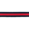 Hosenband Polyester leicht elastisch Streifen dunkelblau rot Breite: 3cm