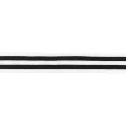 Hosenband Polyester leicht elastisch Streifen schwarz weiß Breite: 3cm