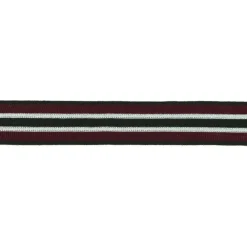 Hosenband Polyester leicht elastisch Streifen Glitzer schwarz dunkelrot silberfarbig Breite: 3cm