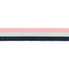 Hosenband Polyester leicht elastisch Streifen Glitzer rosa silberfarbig dunkelblau Breite: 3cm