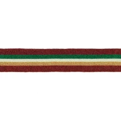 Hosenband Polyester leicht elastisch Streifen Glitzer rot grün weiß goldfarbig Breite: 3cm