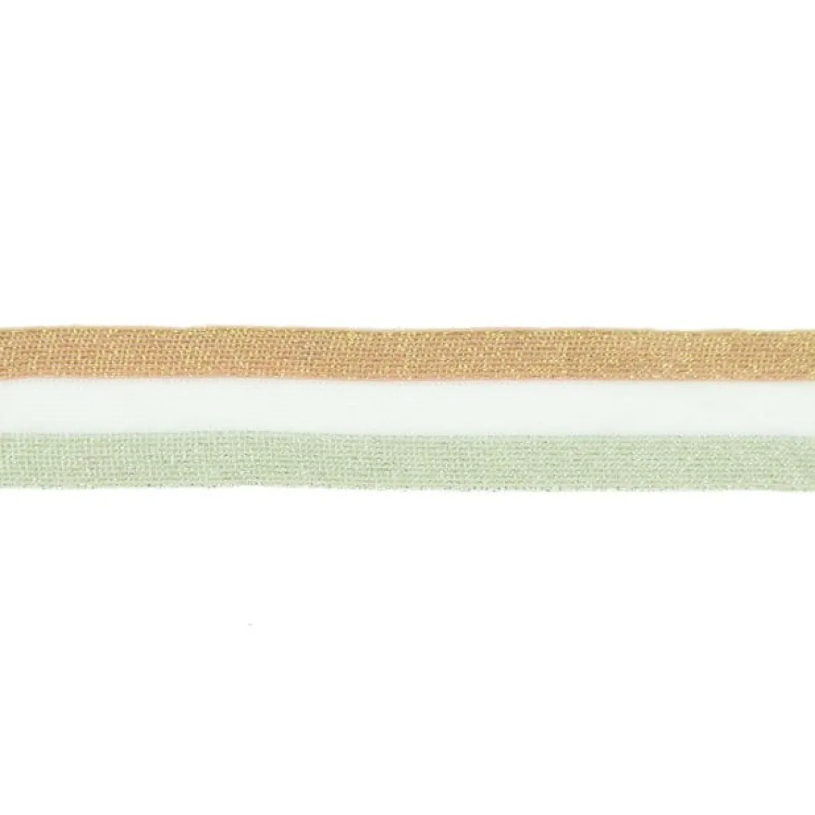 Hosenband Polyester leicht elastisch Streifen Glitzer altrosa weiß mint Breite: 3cm