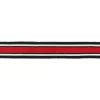 Hosenband Polyester leicht elastisch Streifen schwarz weiß rot Breite: 3cm