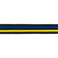 Hosenband Polyester leicht elastisch Streifen schwarz blau gelb Breite: 3cm